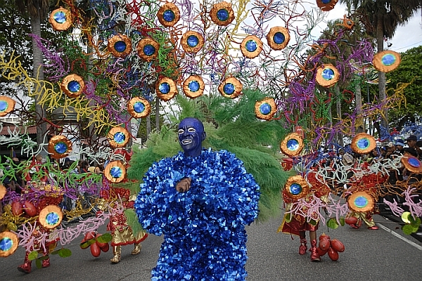 Carnival traditions of the Dominican Republic are presented in a an art gallery photo exhibit
