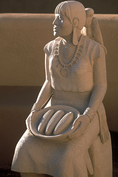 A sculture represents indigenous food traditions